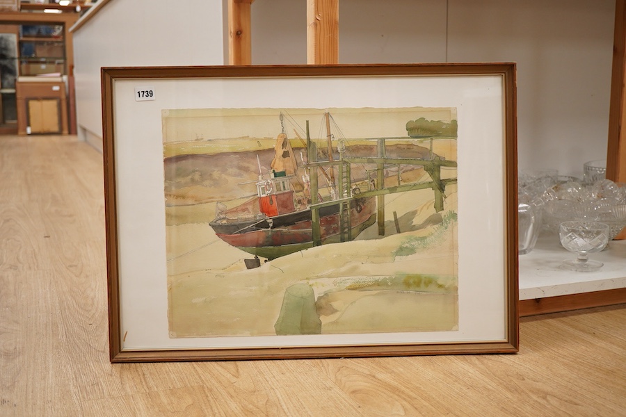 Miles (20th. C), 'Rye', signed and dated '75, watercolour on card, 37 x 47cm